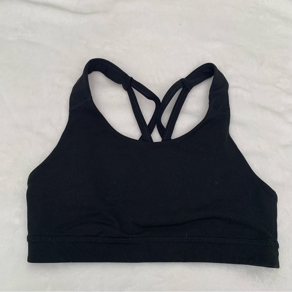 Old Navy Active Go-Dry Strappy Criss Cross Back Sports Bra Black Womens Size S